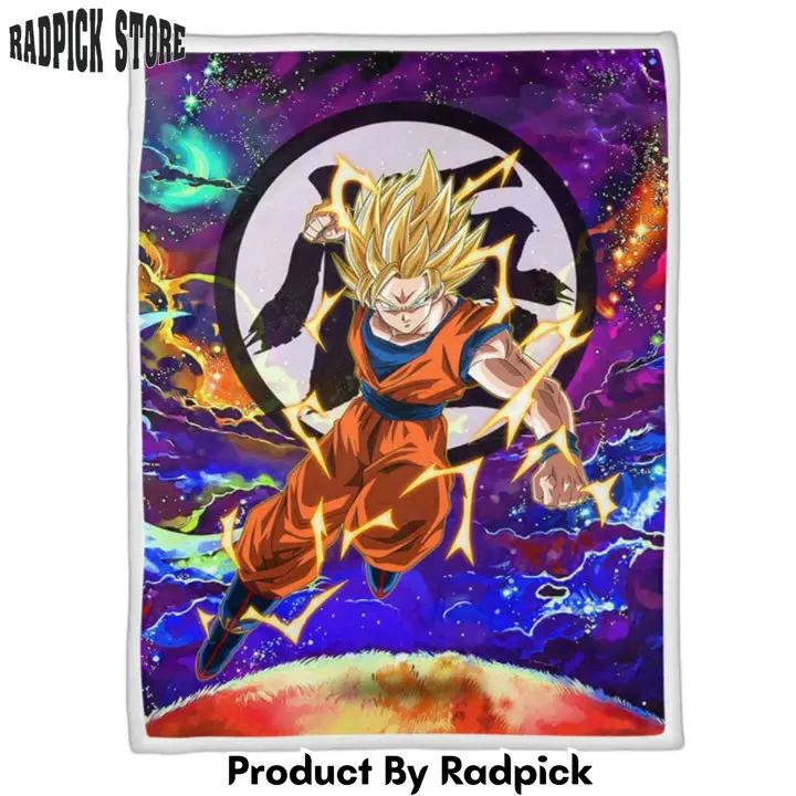 Dragon ball goku super saiyan blanket custom anime galaxy style  rp0152081